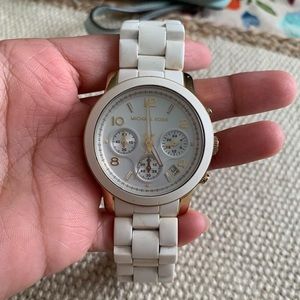 Michael Kors Watch, gold & white